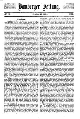 Bamberger Zeitung Dienstag 17. März 1857
