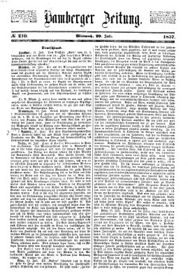 Bamberger Zeitung Mittwoch 29. Juli 1857