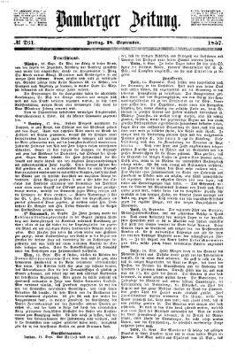 Bamberger Zeitung Freitag 18. September 1857