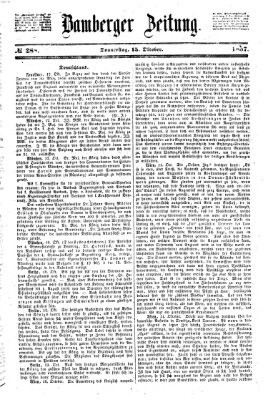 Bamberger Zeitung Donnerstag 15. Oktober 1857