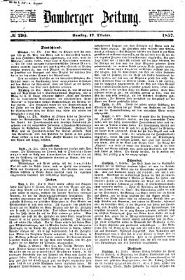 Bamberger Zeitung Samstag 17. Oktober 1857
