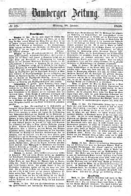 Bamberger Zeitung Montag 18. Januar 1858