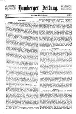 Bamberger Zeitung Dienstag 23. Februar 1858