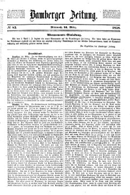 Bamberger Zeitung Mittwoch 24. März 1858