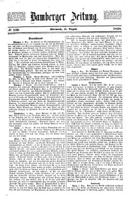 Bamberger Zeitung Mittwoch 11. August 1858