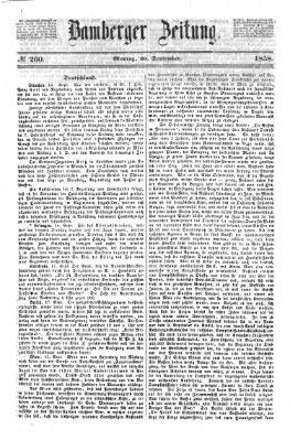 Bamberger Zeitung Montag 20. September 1858