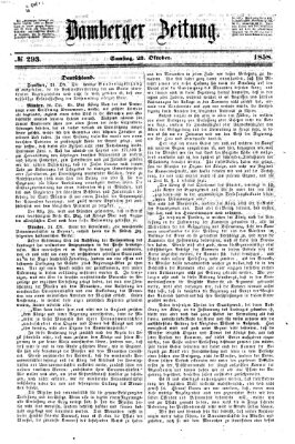 Bamberger Zeitung Samstag 23. Oktober 1858