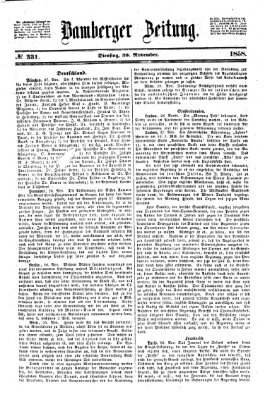 Bamberger Zeitung Dienstag 30. November 1858