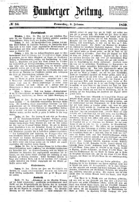 Bamberger Zeitung Donnerstag 3. Februar 1859