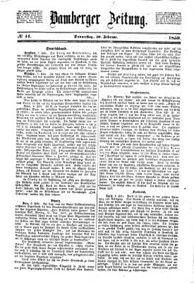 Bamberger Zeitung Donnerstag 10. Februar 1859