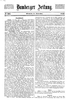 Bamberger Zeitung Mittwoch 21. September 1859