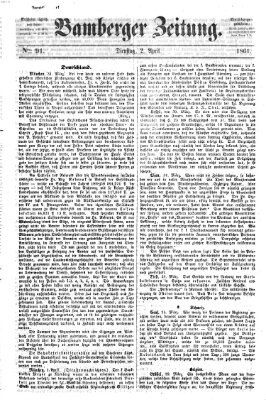 Bamberger Zeitung Dienstag 2. April 1861