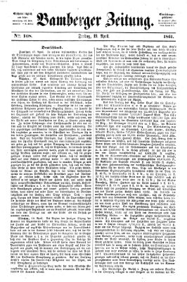 Bamberger Zeitung Freitag 19. April 1861