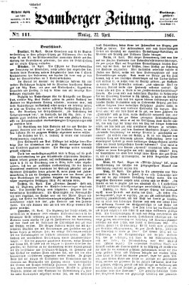 Bamberger Zeitung Montag 22. April 1861