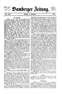 Bamberger Zeitung Sonntag 1. September 1861