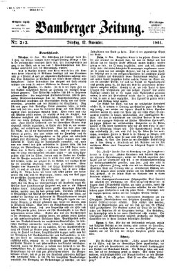 Bamberger Zeitung Dienstag 12. November 1861