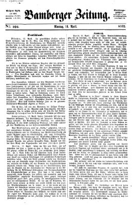 Bamberger Zeitung Montag 14. April 1862