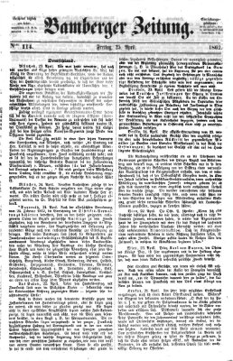 Bamberger Zeitung Freitag 25. April 1862