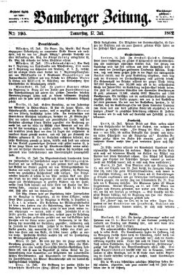 Bamberger Zeitung Donnerstag 17. Juli 1862