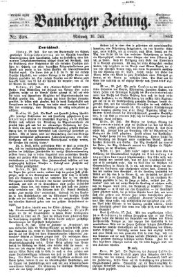 Bamberger Zeitung Mittwoch 30. Juli 1862