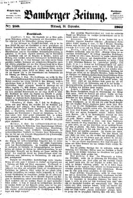 Bamberger Zeitung Mittwoch 10. September 1862