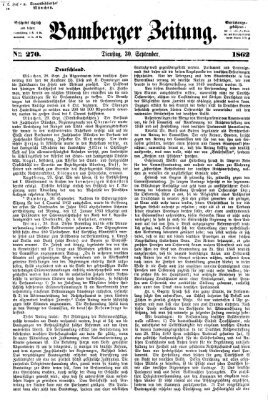 Bamberger Zeitung Dienstag 30. September 1862