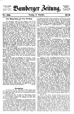 Bamberger Zeitung Dienstag 25. November 1862