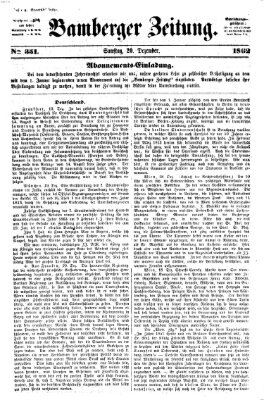 Bamberger Zeitung Samstag 20. Dezember 1862