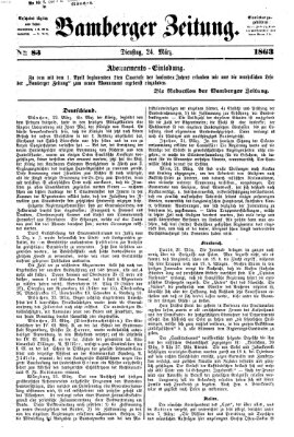 Bamberger Zeitung Dienstag 24. März 1863
