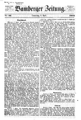 Bamberger Zeitung Donnerstag 9. April 1863