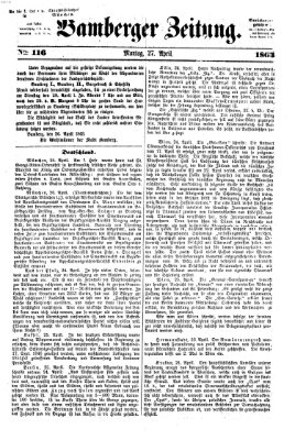 Bamberger Zeitung Montag 27. April 1863