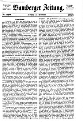 Bamberger Zeitung Dienstag 22. September 1863