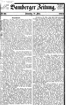 Bamberger Zeitung Donnerstag 24. März 1864