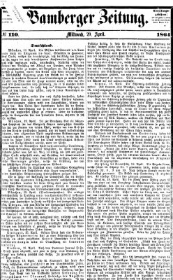 Bamberger Zeitung Mittwoch 20. April 1864