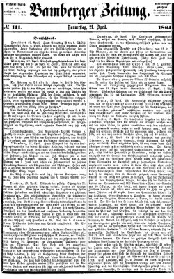 Bamberger Zeitung Donnerstag 21. April 1864
