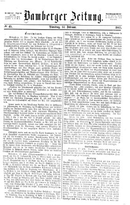 Bamberger Zeitung Dienstag 14. Februar 1865