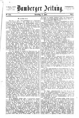Bamberger Zeitung Dienstag 6. Juni 1865