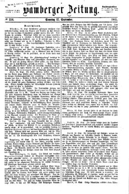 Bamberger Zeitung Sonntag 17. September 1865