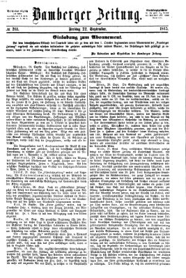 Bamberger Zeitung Freitag 22. September 1865