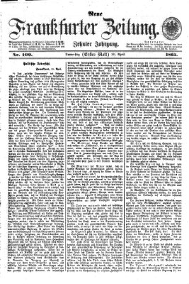 Neue Frankfurter Zeitung Donnerstag 20. April 1865