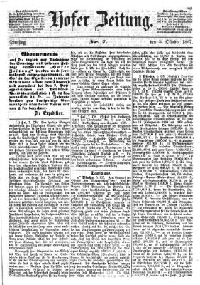 Hofer Zeitung Dienstag 8. Oktober 1867