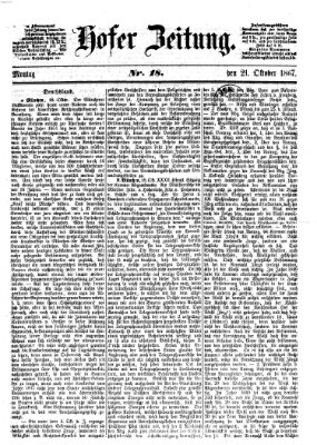 Hofer Zeitung Montag 21. Oktober 1867