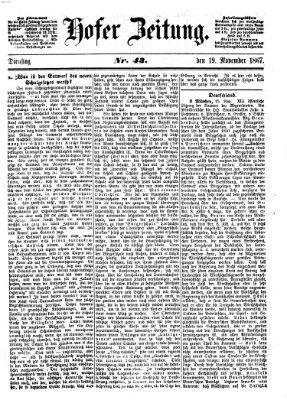 Hofer Zeitung Dienstag 19. November 1867