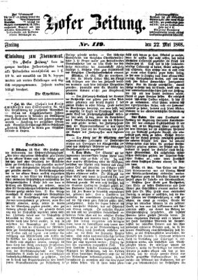 Hofer Zeitung Freitag 22. Mai 1868