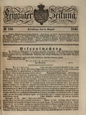 Leipziger Zeitung Dienstag 4. August 1846