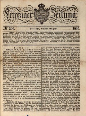 Leipziger Zeitung Freitag 28. August 1846