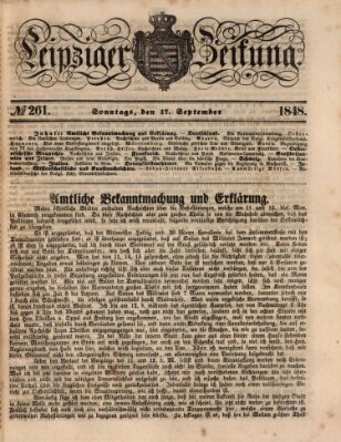 Leipziger Zeitung Sonntag 17. September 1848