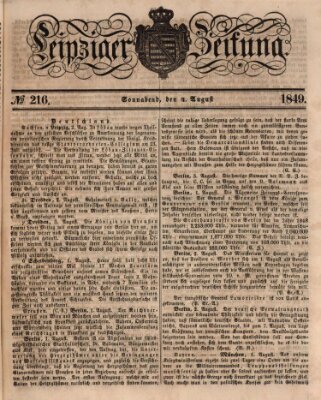 Leipziger Zeitung Samstag 4. August 1849