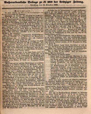 Leipziger Zeitung Dienstag 16. Oktober 1849