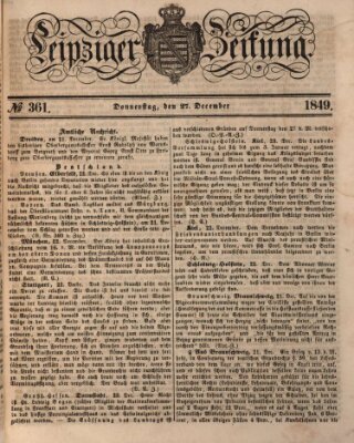 Leipziger Zeitung Donnerstag 27. Dezember 1849